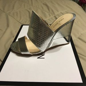 Nine West silver Wedge sandals