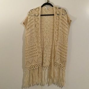 Charming Charlie fringe sweater vest