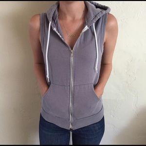 American Apparel full zip, sweatshirt vest.