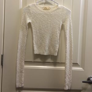 Hollister Light Beige Cropped Sweater