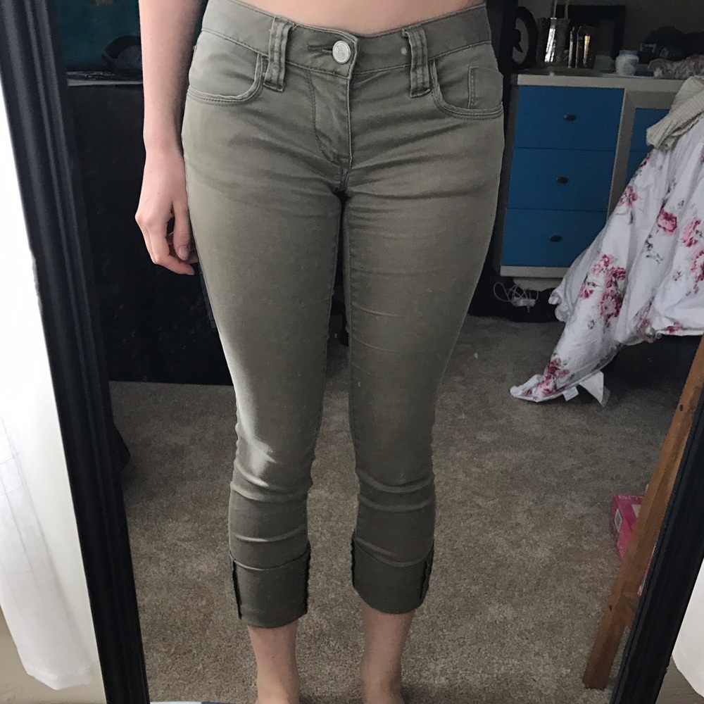 Olive Green American Rag Skinny Jean Pants