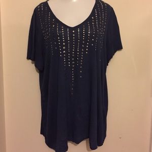 Navy blue studded shirt by INC