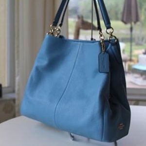 ❌SOLD❌Coach Blue Jay Leather Phoebe New with Tags!
