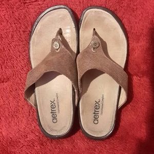 Aetrex leather  slip on sandal