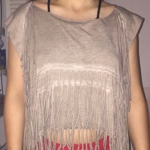Fringed muscle tee