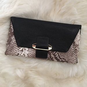 Snake Print Envelope Clutch