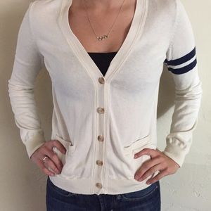 Gap ivory/blue buttoned down cardigan.