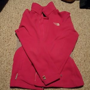 North face pink and gray jacket