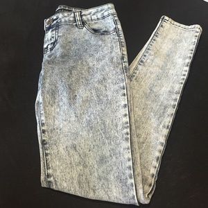 Acid Wash Skinny Stretch Jeans