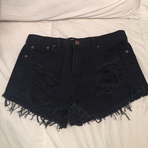 Forever 21 black denim shorts