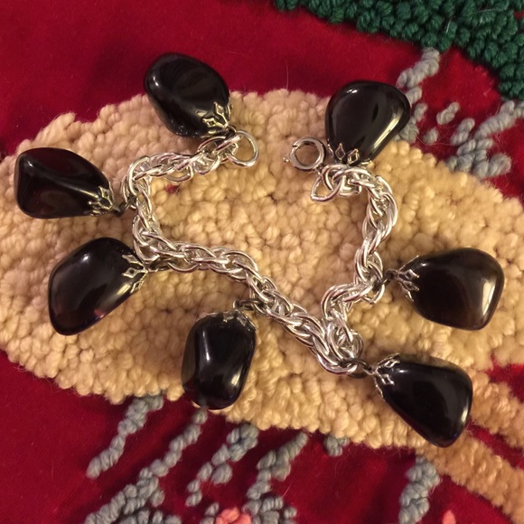 Vintage Smokey Quartz Charm Bracelet