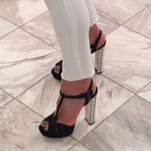Incredible miu miu satin and crystal sandals