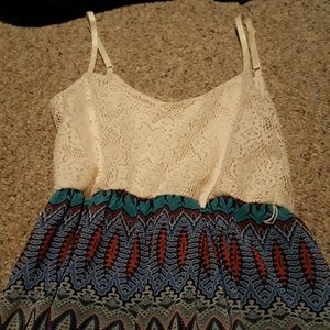 Lace and blue design maxi