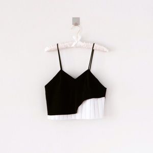 • SALE • Crepe Asymmetrical Camisole with Pleats