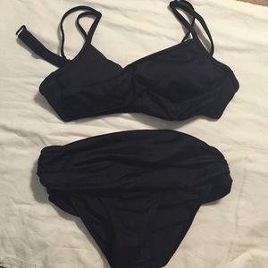 Venus bikini. Black. Flattering with ruched bottom