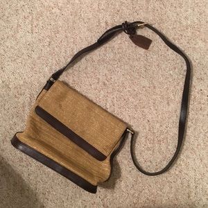 Vintage, Weaved Satchel with Cheetah Print Inside