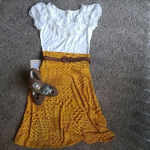 Lularoe Azure Skirt Fun geometric pattern! New WT