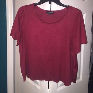 Dark red flowy crop top