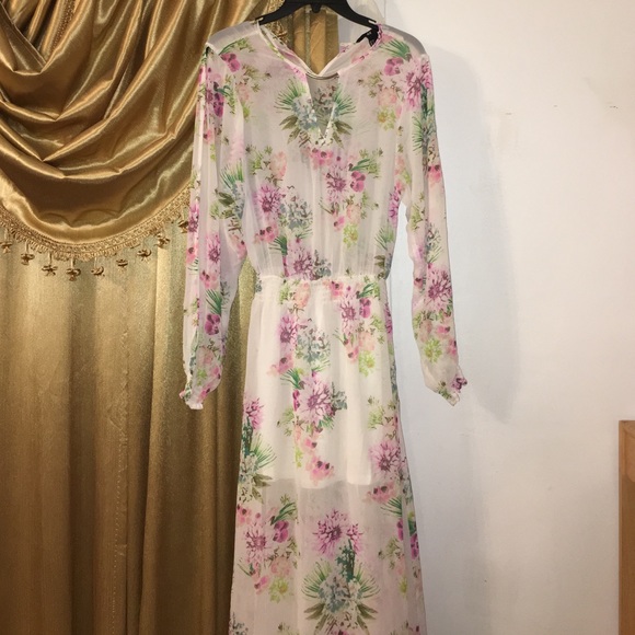 H&M maxi floral long sleeve dress