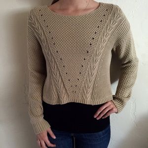 Forever21 knit, cropped tan sweater.