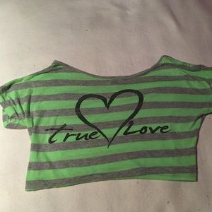 Green and black crop top
