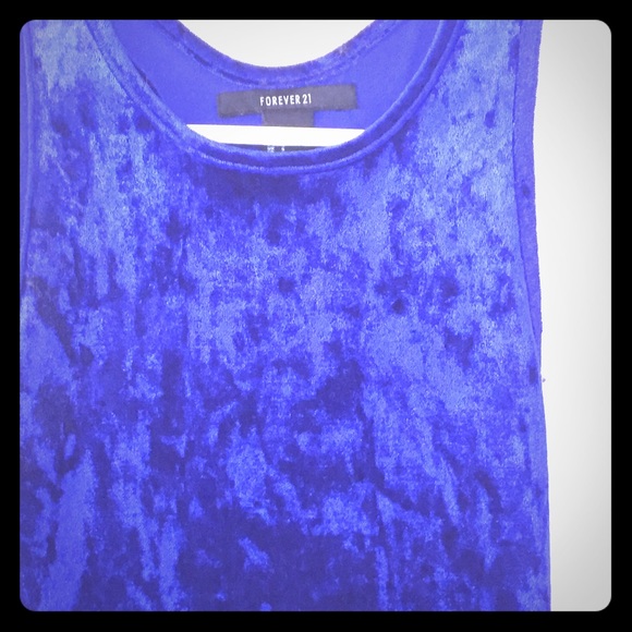 Forever 21 Dresses & Skirts - DEEP BLUE VELVET FOREVER 21 SLEEVELESS DRESS