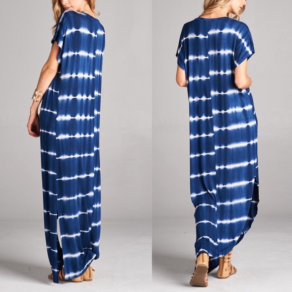 ๐จ1 HR SALE๐จKANA tie dye boho chic dress - NAVY - Picture 2 of 3