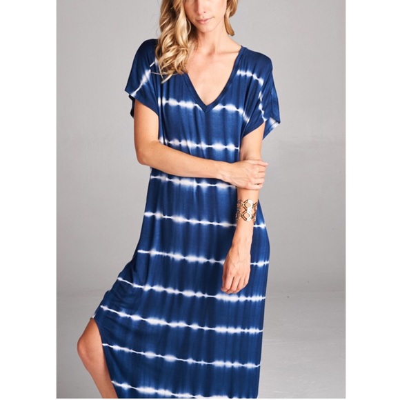 ๐จ1 HR SALE๐จKANA tie dye boho chic dress - NAVY - Picture 3 of 3