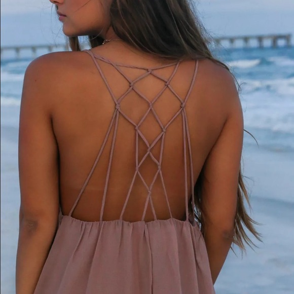 Nude boho maxi dress - Picture 3 of 4