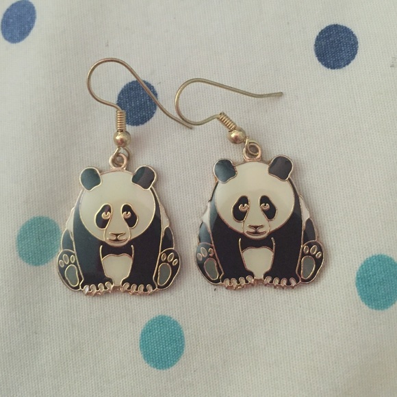 Cute pair of panda earrings