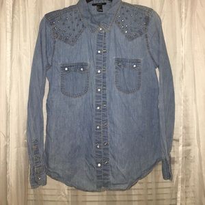 Forever 21 Denim Shirt with Studs