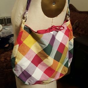 Colorful checkered purse