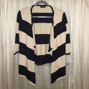 Navy Blue and Cream Cardigan