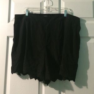 Black crochet lace shorts