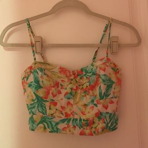 American Eagle tropical crop top XS