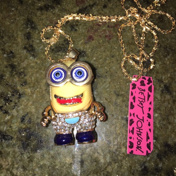 Betsey Johnson gold  teeth blue shoes minion