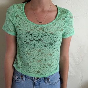 Urban Outfitters cropped, lace shirt.