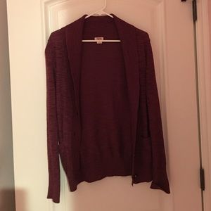 Mossimo purple / maroon knit cardigan