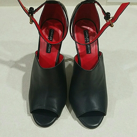 Charles Jourdan peep toe ankle strap