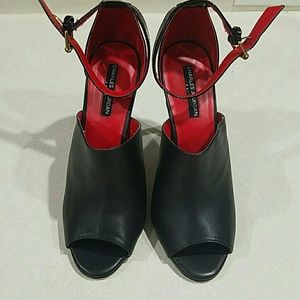 Charles Jourdan peep toe ankle strap