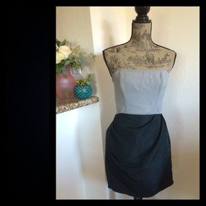 Strapless Black and Gray Cocktail Dress