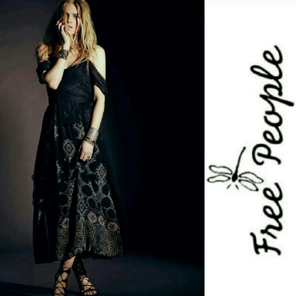 *LAST* FREE PEOPLE Black Belladonna Maxi Dress NWT - Picture 3 of 4