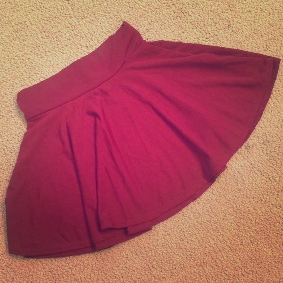 Handmade Bright Red Skater Skirt