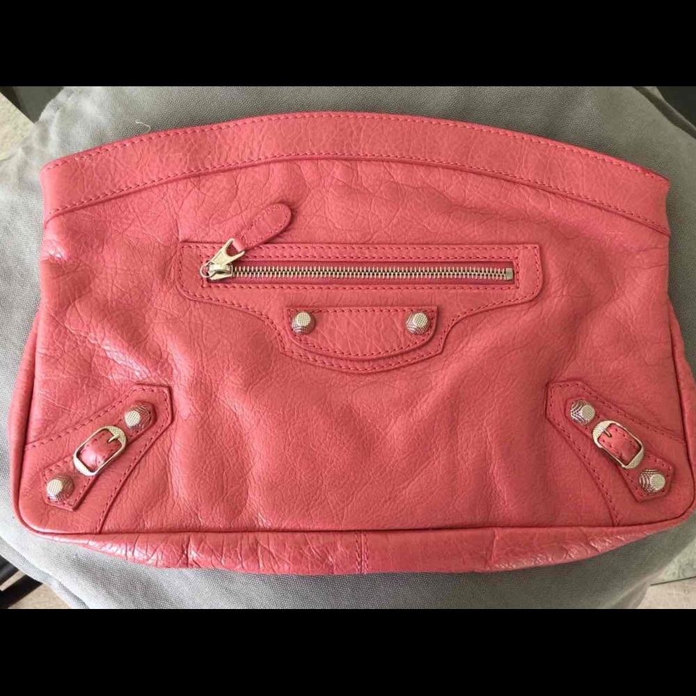 SOLD!!!Authentic Balenciaga Giant 12 Arena Clutch in Pink