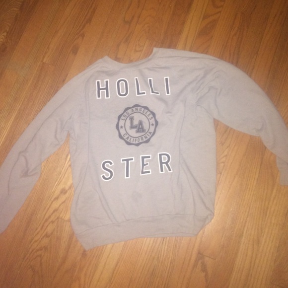 Gray, hollister, oversized, crew neck