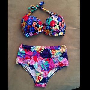 ASOS Swim High Waisted Floral Print Bikini