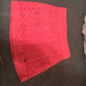Bright coral mini skirt