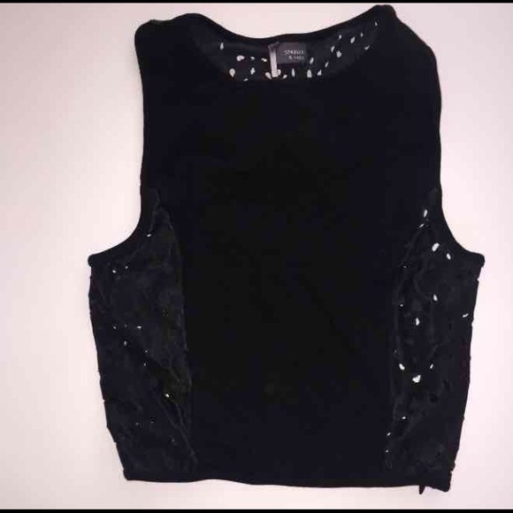Lace urban outfitters leather top