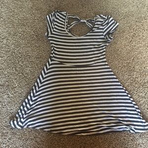 Charlotte Russe black and white striped flow dress