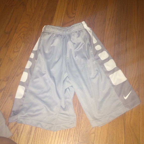 Gray; Nike elite basketball shorts